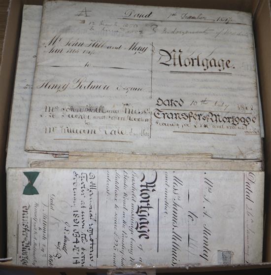 A collection of 17th and 18th century indentures and newspapers